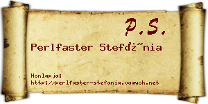 Perlfaster Stefánia névjegykártya